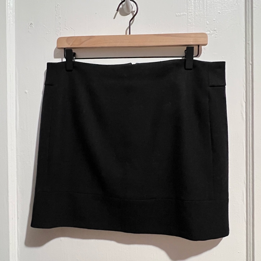 Wool black mini skirt